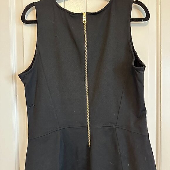 Cynthia Rowley structured black LBD black swing a-line dress zip back women's XL - Picture 6 of 8